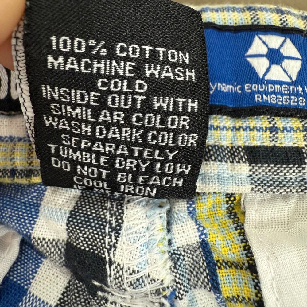 Vtg Southpole Plaid Patchwork Shorts Youth 20 Blue Yellow Y2K Streetwear Hip Hop